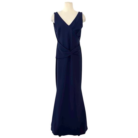 Chiara Boni La Petite Robe Trumpet Long Gown Dress Navy Size IT 52 (US XL) - Picture 1 of 12
